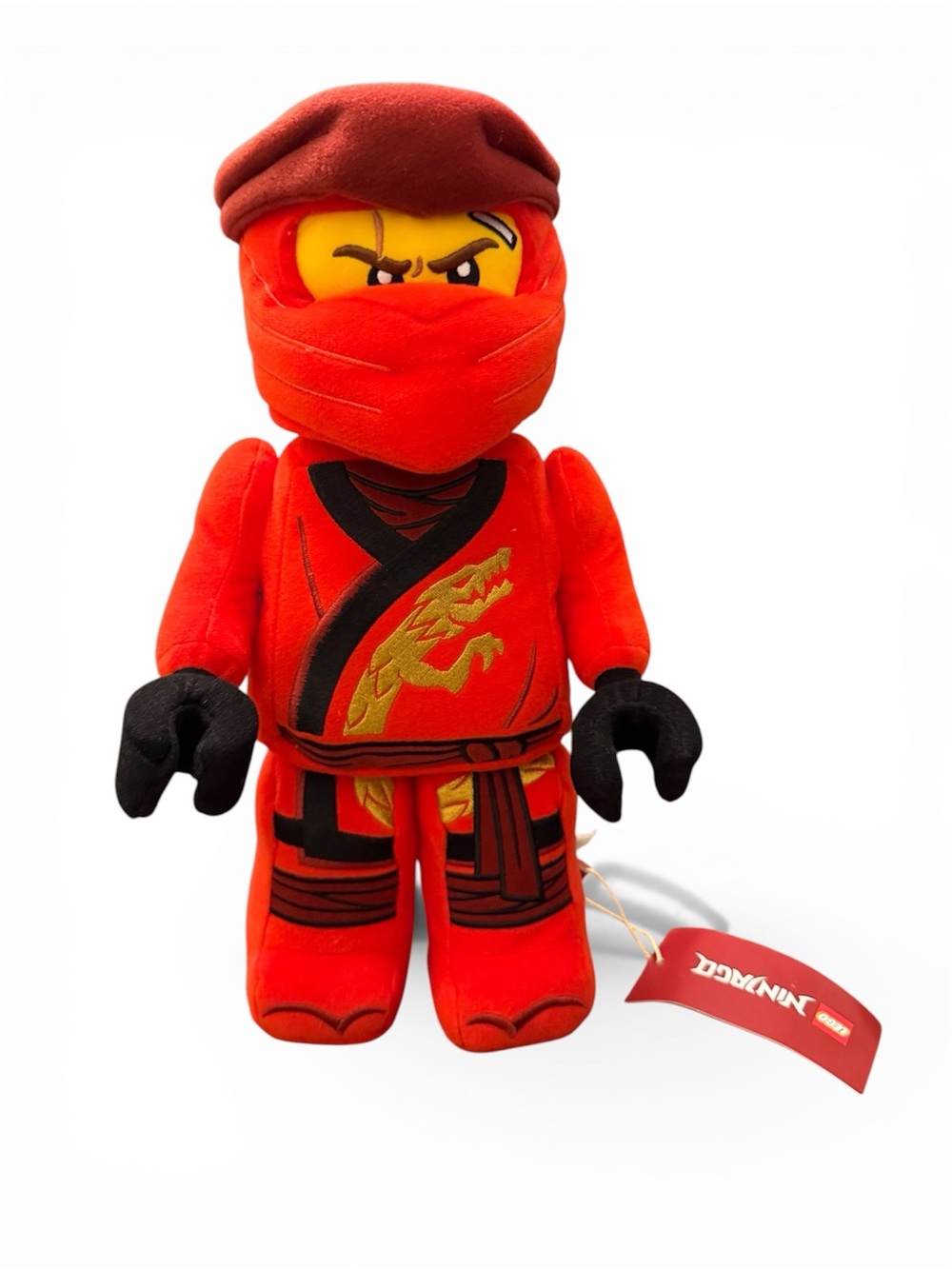 LEGO Red Ninjago Ninja Plush with Black Gloves and Gold Dragon Detail